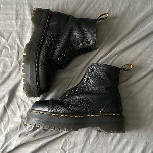 SINCLAIR MILLED NAPPA LEATHER PLATFORM BOOTS